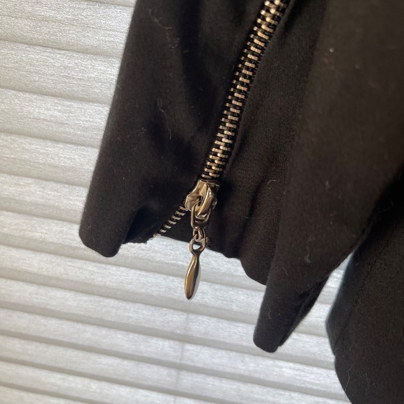 Neiman Marcus Cropped Jacket Moto Mock Funnel Zip 3/4 - Picture 3 of 11